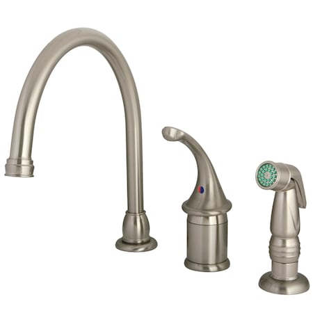 Kingston Brass Widespread Kitchen Faucet, Brushed Nickel KB3818GLSP
